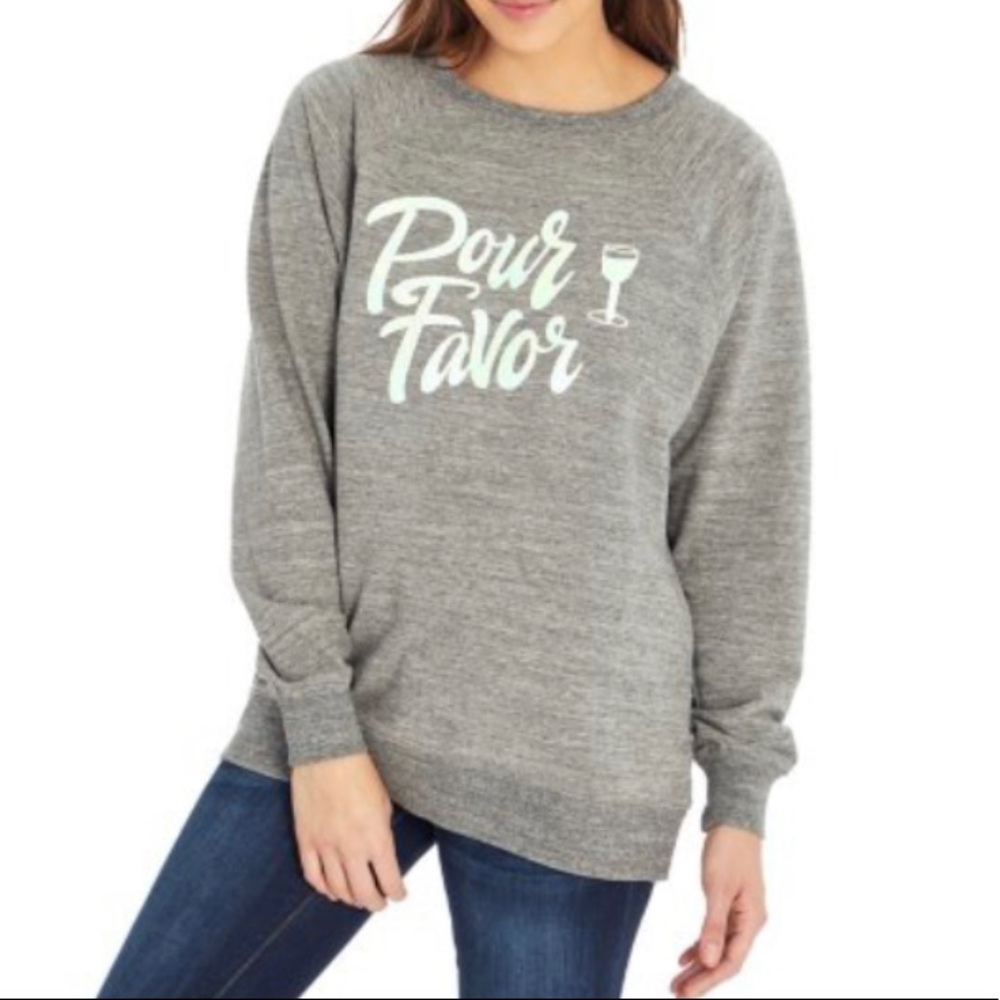 Wildfox Pour Favor Grey Road Trip Sweatshirt